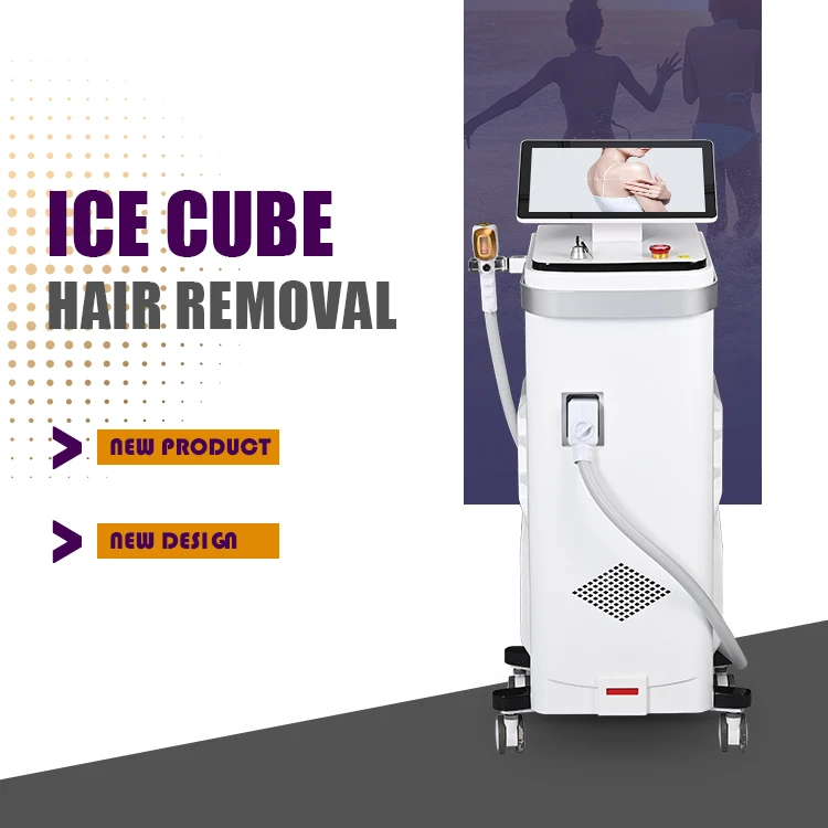 new design Ice Cube 1200w1600 1800w 3 Waves 755 808 1064 Diode Laser Hair Removal Machine Stationary ice Titanium Laser Machine