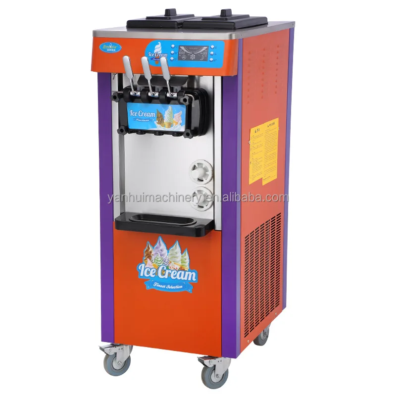 Producer Direct Sales Commercial Stainless Steel Ice Cream Machine 3 Flavors Soft Serve Machine For Ice Cream