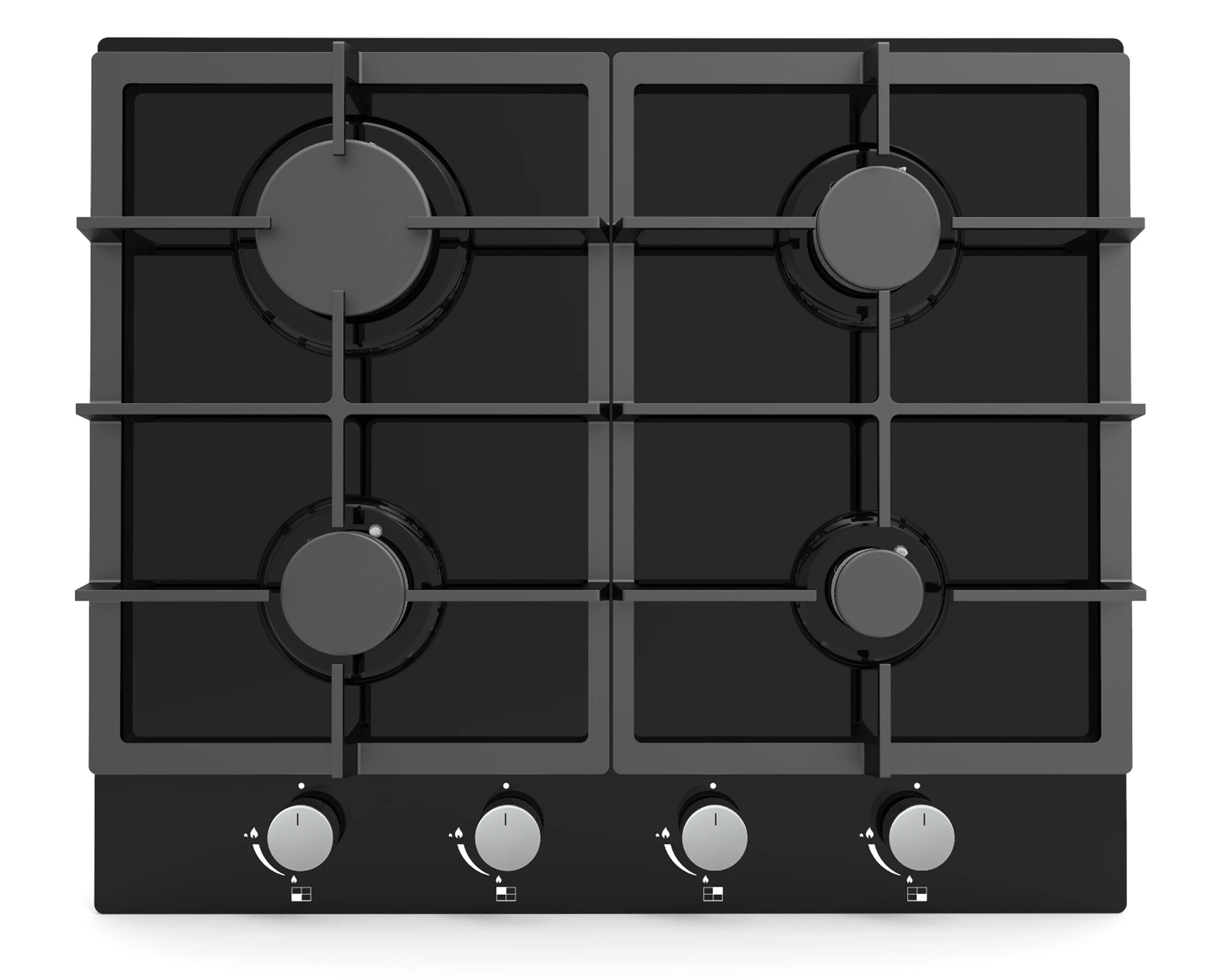 Fashion Attractive Design Stove Cooker Gas 2022 Built-in Enamel Gas Cooktops Black OEM Tempered Glass Kitchen Products Iron Cap