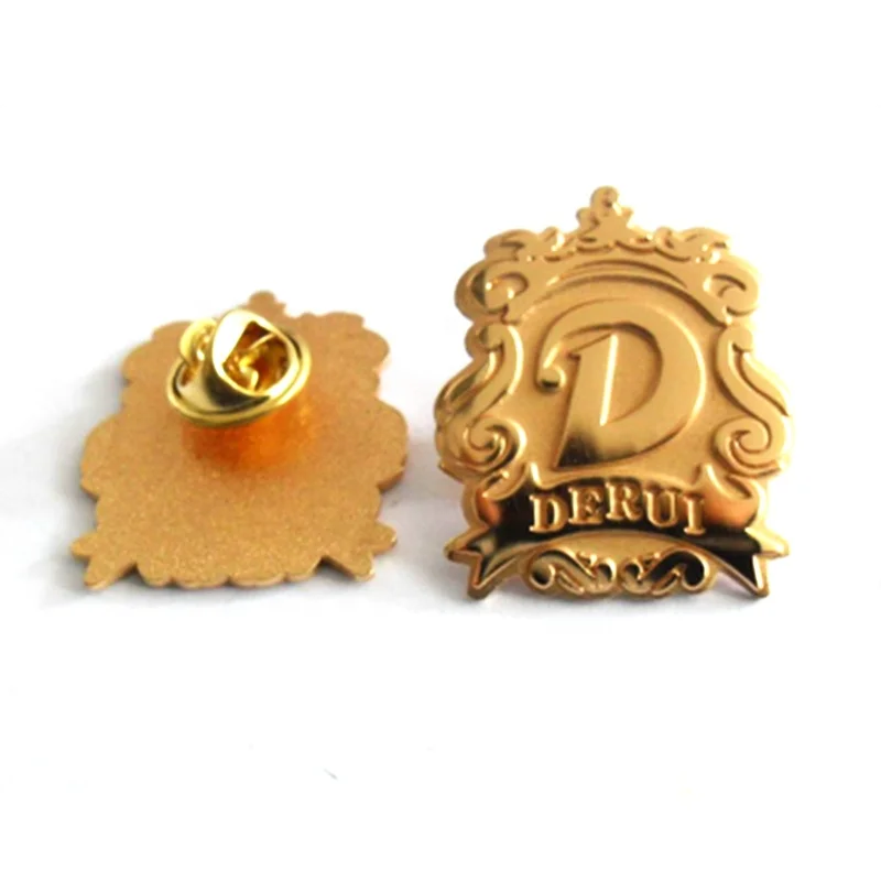 Metal Label Brand Logo Custom Stainless Steel Enamel Lapel Pin Badge For Jeans Clothing