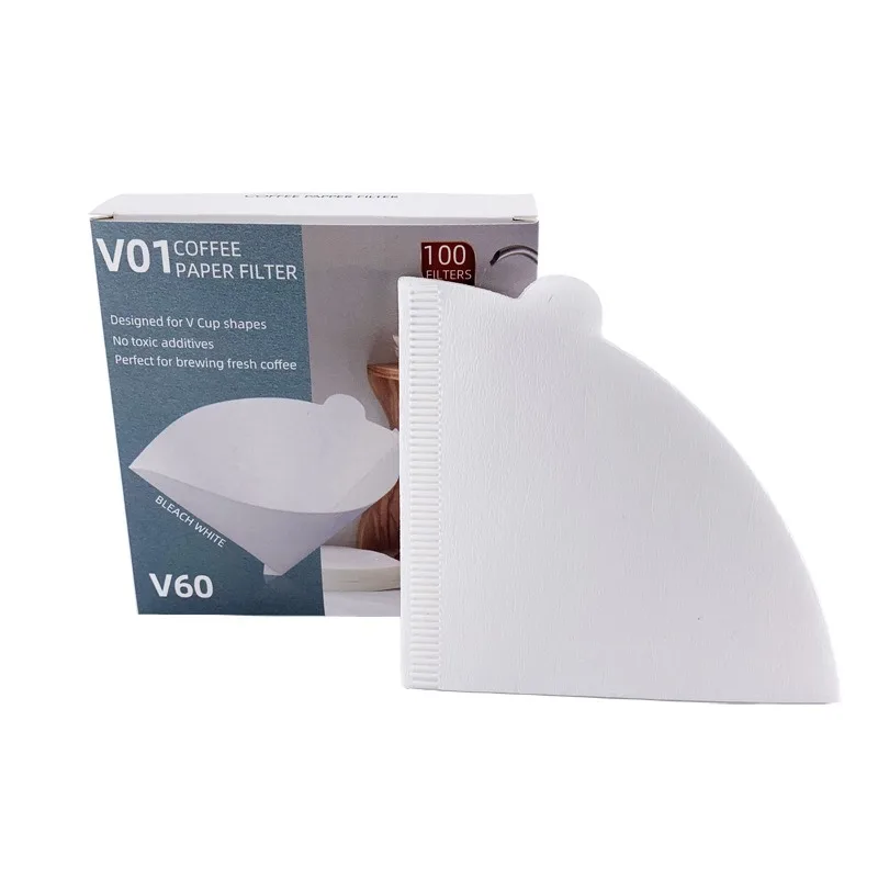100pcs/Box Coffee Paper Filter With Box 1-2 Cups Filter Paper For Drip Coffee Pot Coffee Water Filter Paper