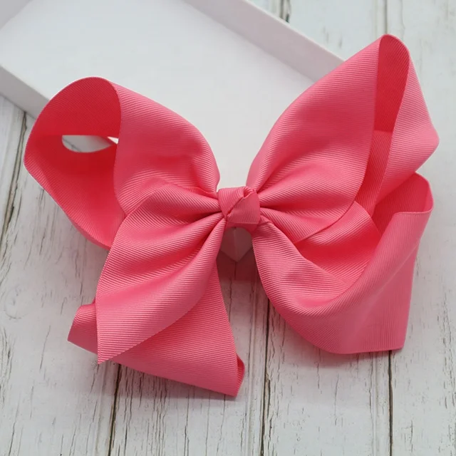 8 inch Big Hair Solids Bow Boutique Large Hair Bows,Colorful Grosgrain Ribbon Hair Clips Bows for Girls