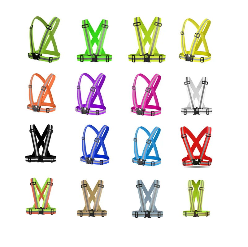 China factory supply wholesale high visibility reflective running reflector tape traffic use security safety vest jacket belt