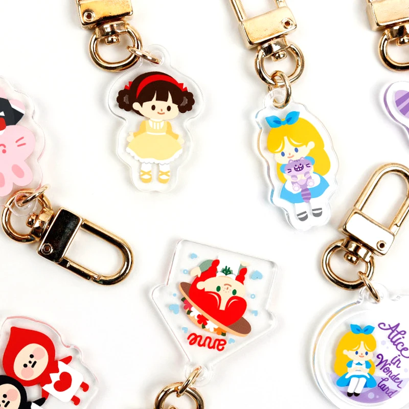 Cartoon Anime Acrylic Keychain Custom Logo Clear Plastic Acrylic Keychain Transparent Epoxy Holographic Acrylic Keychain