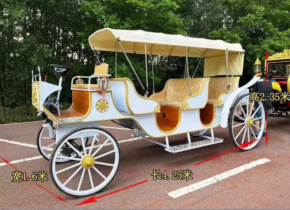 Luxury European Tourism Sightseeing Horse Drawn Wagon Carriage for Sale