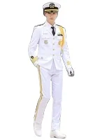Merchant New Commander Officer Dress White Officer Uniform Set
