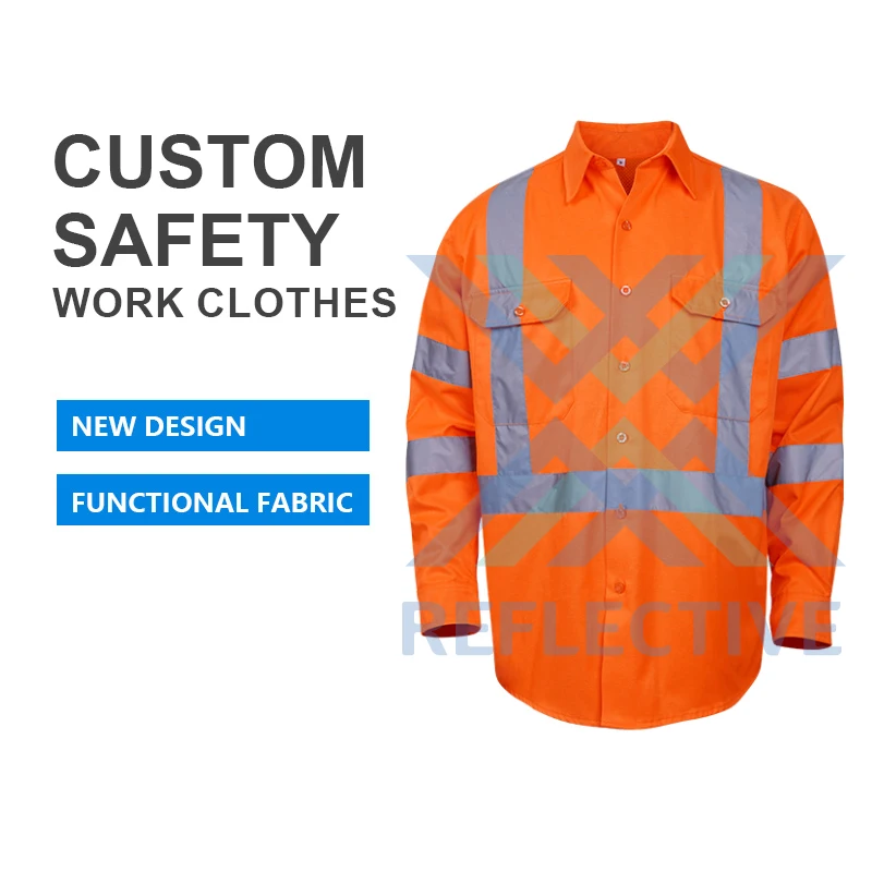 LX New Reflective Workwear Orange Safety Workwear Jacket Reflective Safety Workwear Uniforms