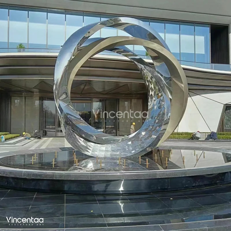 Vincentaa Modern Sculpture Staute Custom Large Outdoor Garden Park Landscape Ring Sculpture