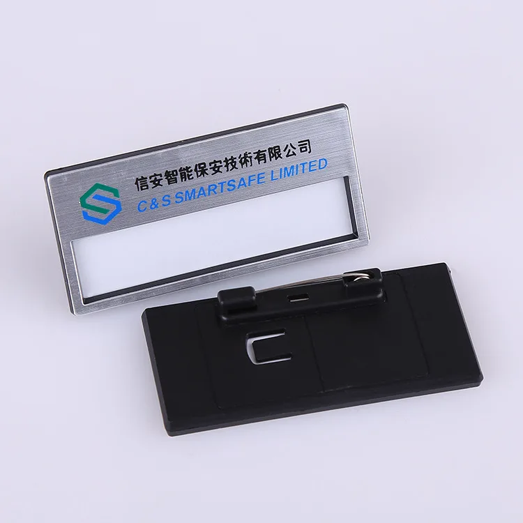 plastic Work Number Card, gold color brushing process work staff number card