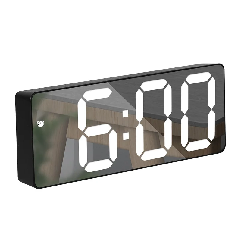 Smart Modern Bedroom Desk Clock USB Large Digital Table Clock LED Mirror Electronic Alarm Clocks