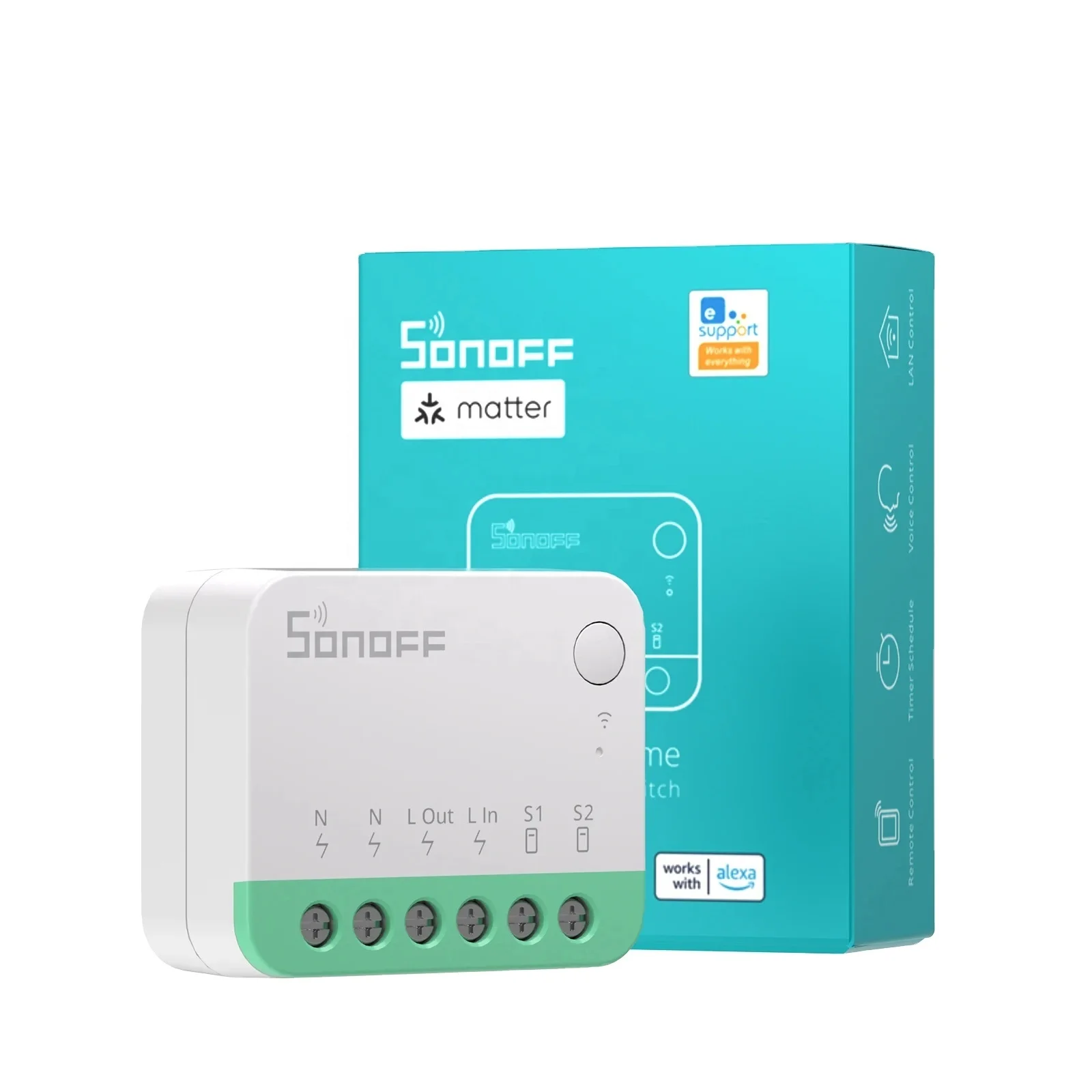 Sonoff MiniR4M MINI Extreme Wifi Smart Switch Interruptor Matter Compatible Phone Remote Control Module Via eWelink Alexa Google