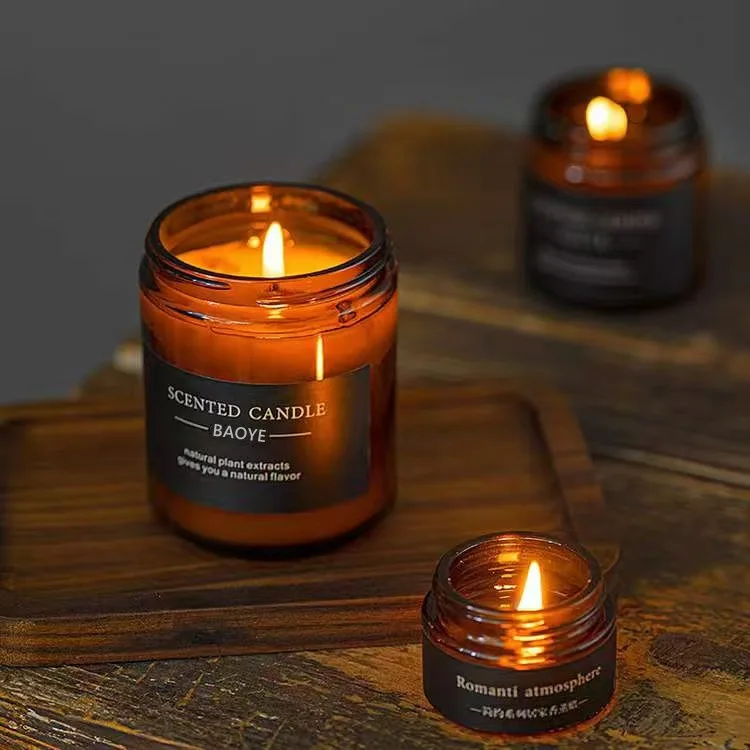 Christmas Gift Home Fragrance Custom Aromatic Glass Color Candlestick Crystal Soy Wax Decorated Wholesale Scented Candle