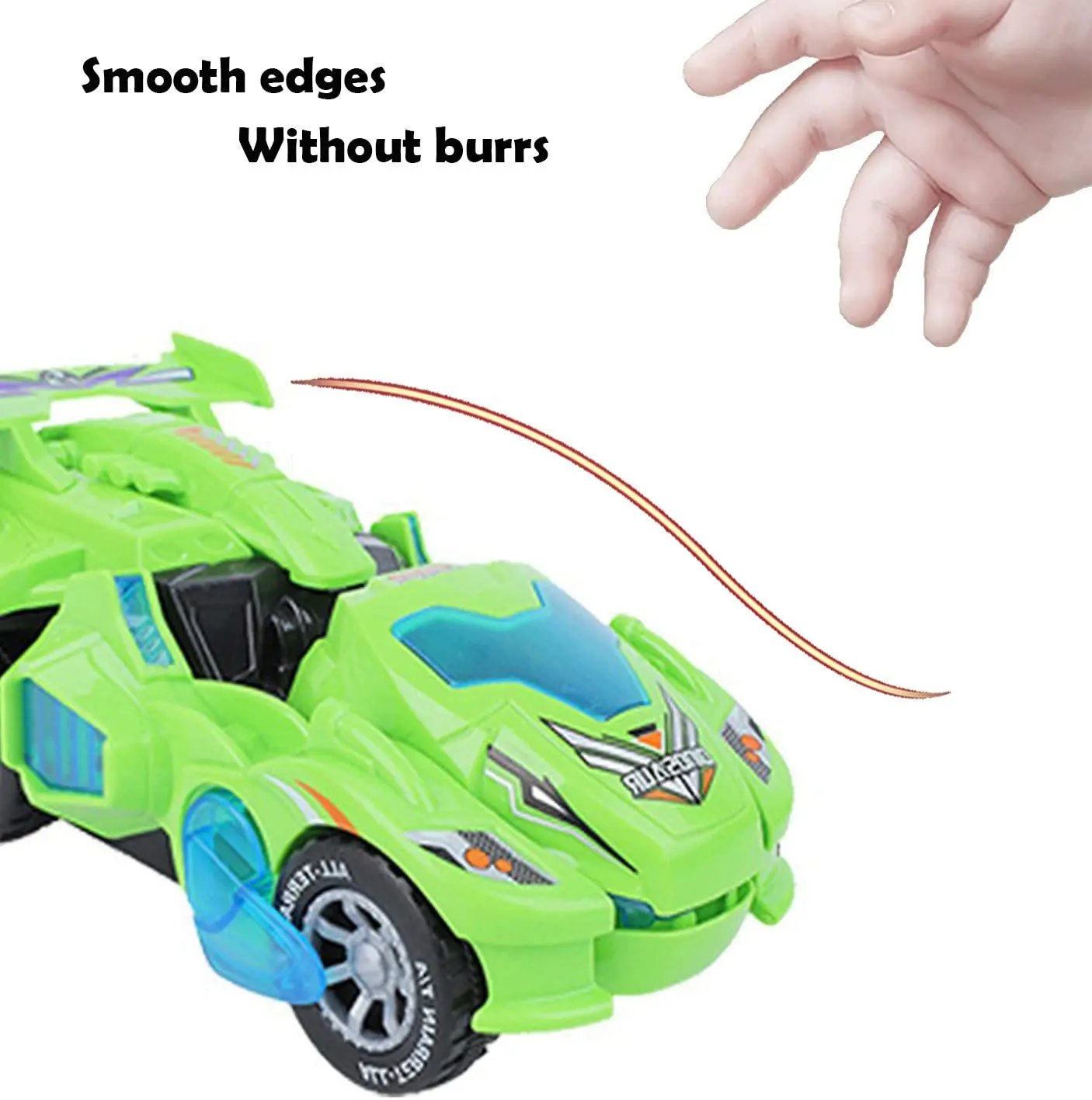 HUAYI Boy Toys 2 in 1 Dinosaur Toy Cars Transforming Dinosaur LED Car with Music Deform Dinosaur Toys