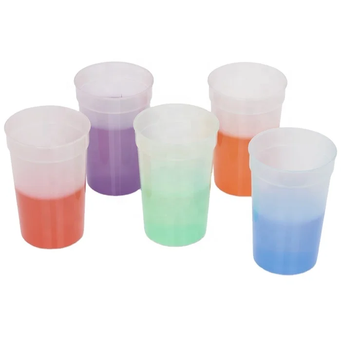 High Quality Custom Promotion Eco-Friendly Plastic Stadium Mood Color Cup for Drinking with Logo