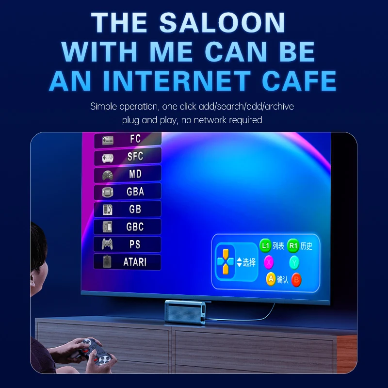 New Aluminum Alloy H9 Video Game Console 12 Core Wireless Game Stick With Two Controllers Retro TV Gaming Player Box Kids Gift