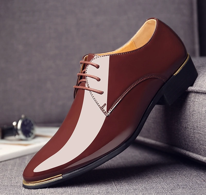 Мужские кожаные туфли, повседневная однотонная Классическая обувь на низком каблуке, модные деловые туфли, новый стиль