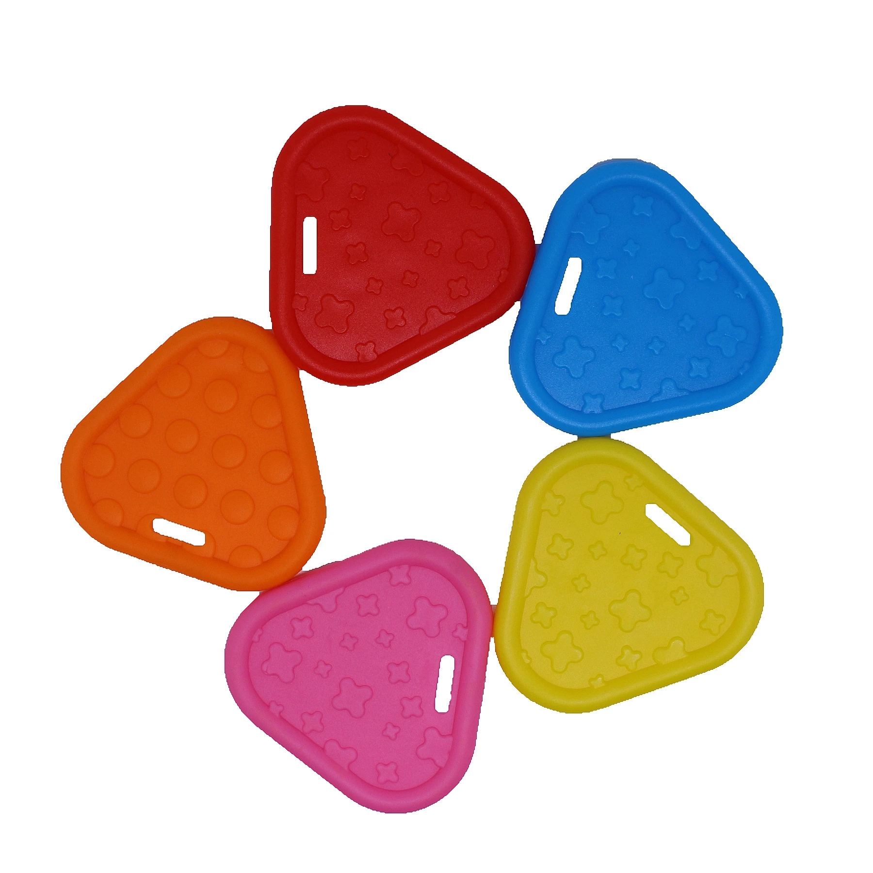 Amazon top seller baby teethers newborn Triangular wave dot gum baby sensory Cloth book toy pendant dimpl toy security blanket