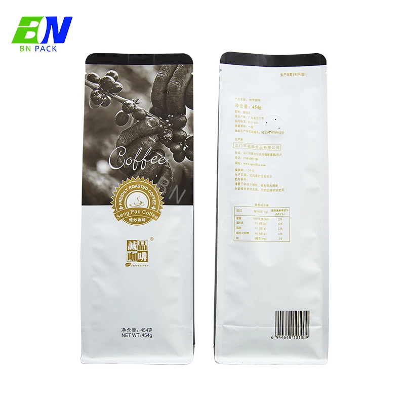 Кофейная сумка с плоским дном 500 г 1 кг