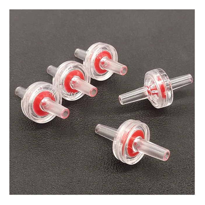 4mm Red Clear Plastic Non-Return One Way Aquarium Fish Tank Air Pump Check Valve