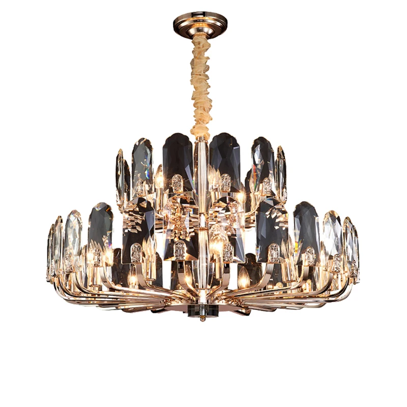 Modern Metal K9 Crystal Chandelier & Pendant Lights Home Decor Led Crystal Lights Crystal Lustres Stainless Steel  chandelier
