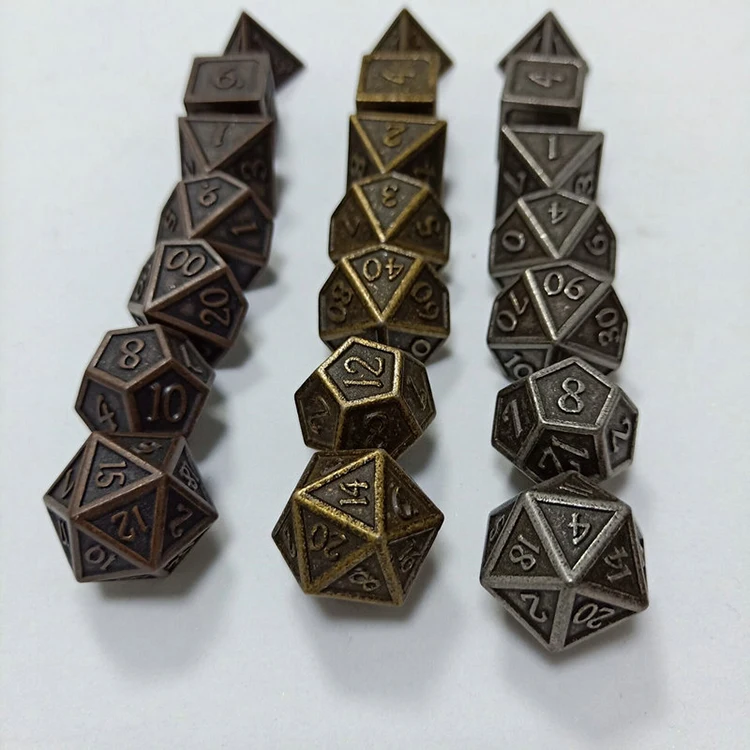 Metal roll plated dice DND run dice multi-sided dice board game run reunion game props