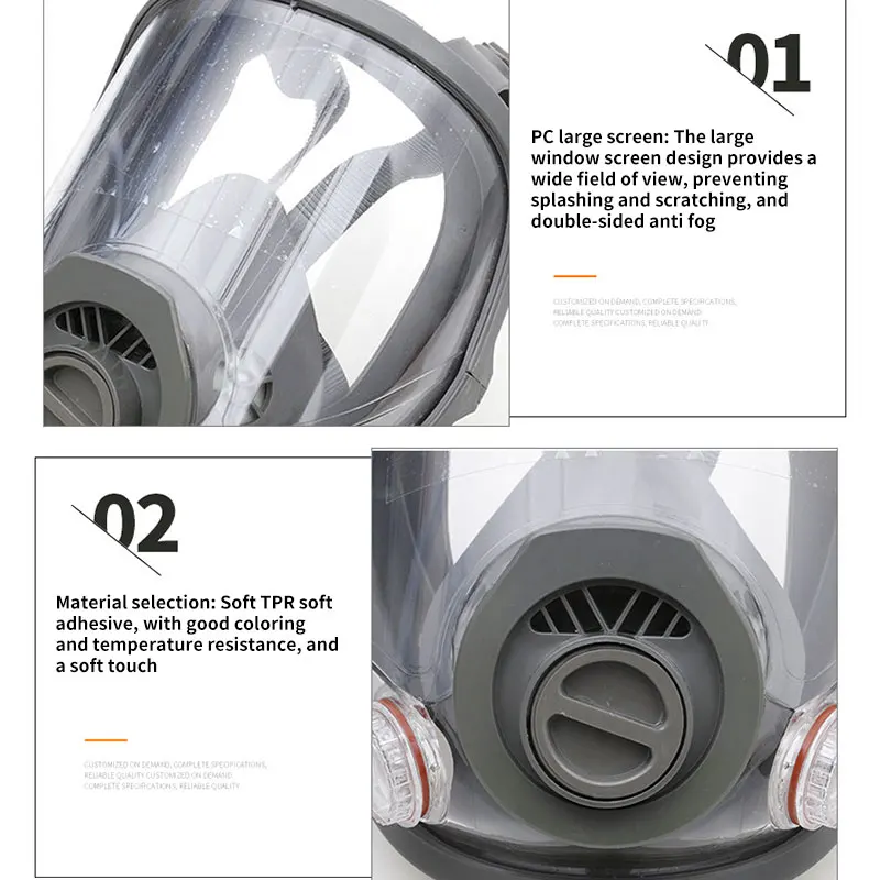 Factory gas mask KEM6200 full face  large field of view protective mask  respirator accessories full face mask