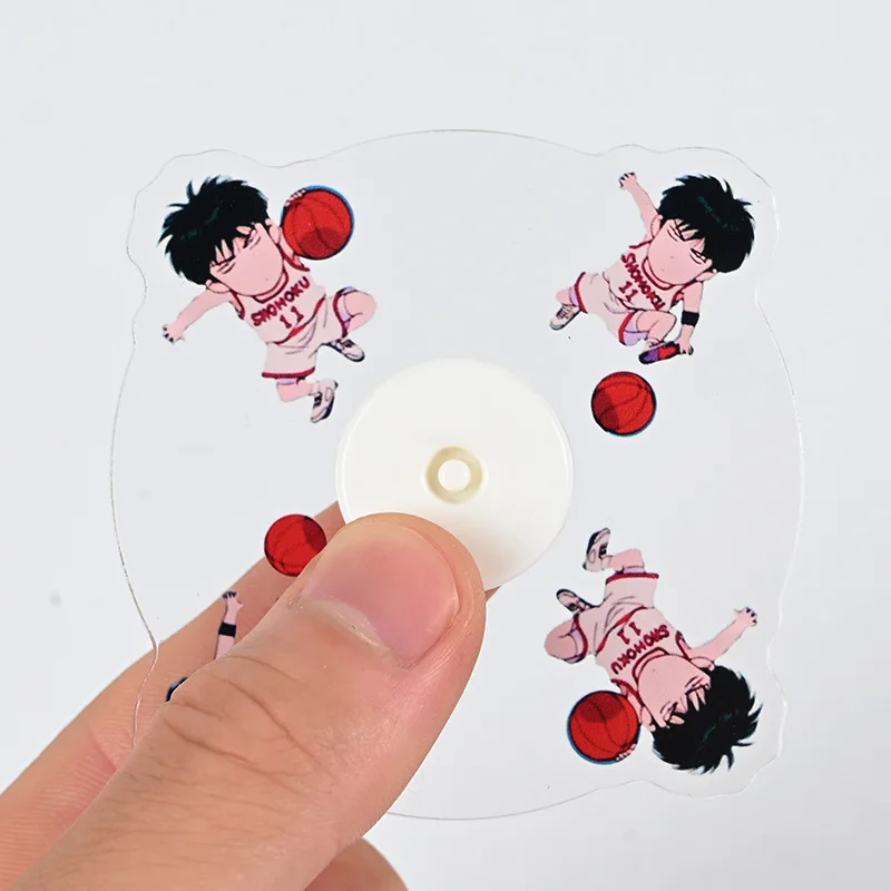 Factory High Speed Anti Pressure Hand Spinning Sensory Toys Clear Plastic Acrylic Cartoon Logo Custom Fidget Spinner for Kids