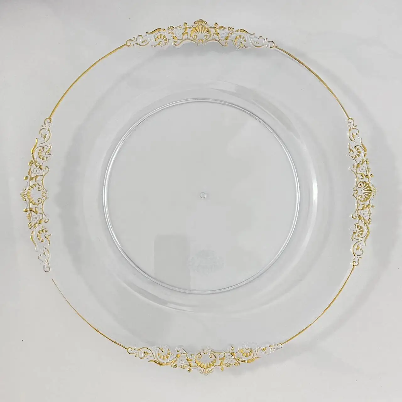 YOUYIZUO Beauty And The Beast Party  13inches Cake Plate Stand Plate Set Party Decorations Gold Plastic Plate For Wedding