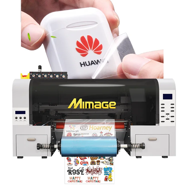 Economical DTF UV Printer 30cm Roll to Roll 3D Inkjet UV DTF Printer With Roller Printing Machine for Crystal Label