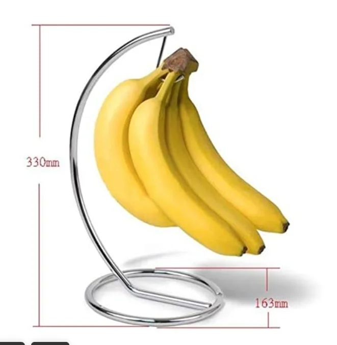 Banana Holder Hanger Stand Stable Metal Freestanding with Hook Modern Storage Design Banana Keeper