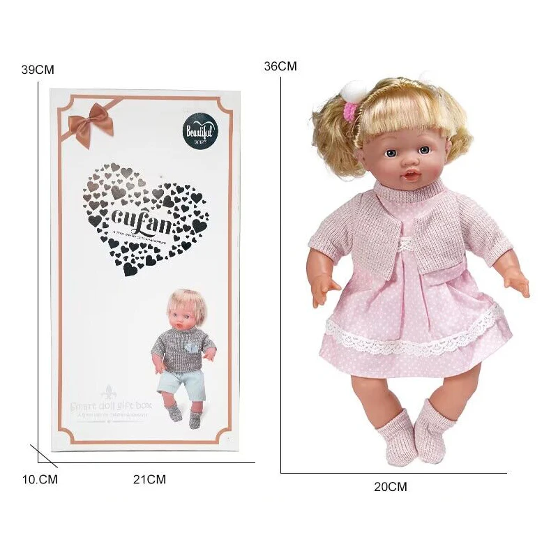 16 Inch doll Vinyl Toy Realistic Baby Doll Cotton Body Newborn Baby From Factory Manufacturer Vinyl Toy for Kid