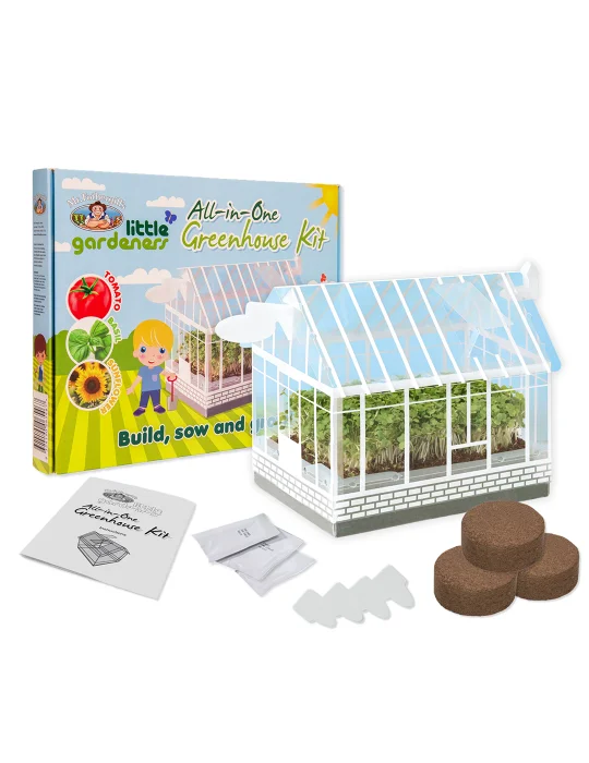 Customized Mini Greenhouse Set for Kids See-Through Gardening Kit with Drip Irrigation for Home Plant Growing