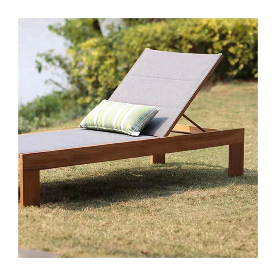 Luxury Swimming Pool Sun Lounger Teak Wood Outdoor Furniture Seat Beach Pool Lounger Outdoor Furniture