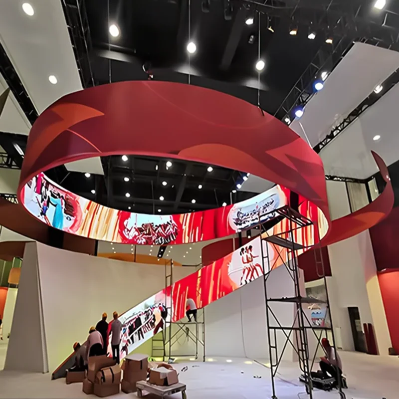 Shenzhen Hilan P3 Soft Led Panel Thin Led Module screen Customized Shape soft display Flexible Led screen