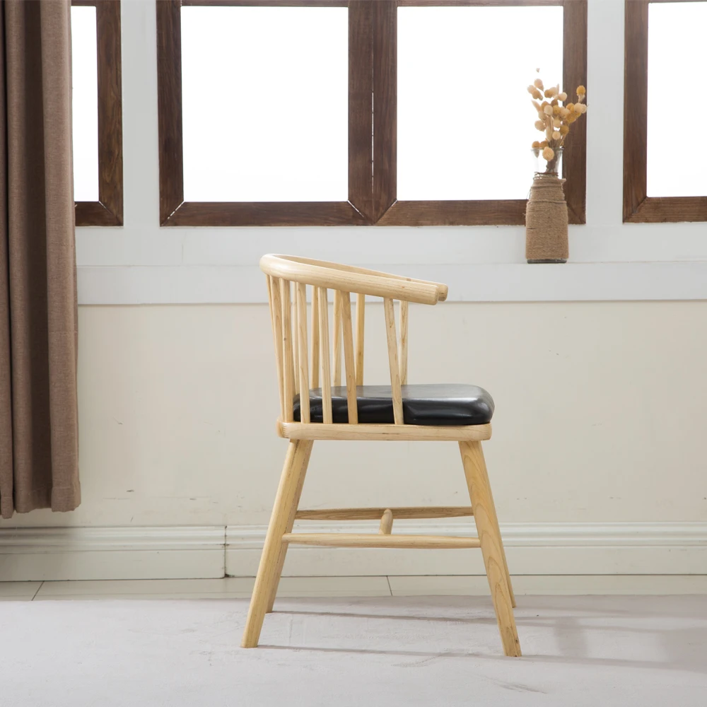 
Nordic dining chair vintage leather chair office conference chair 