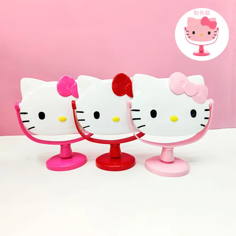 KT Plastic  Desktop Girl Love Mirror Anime Cat Face Table Makeup Mirror  4 color For Choice