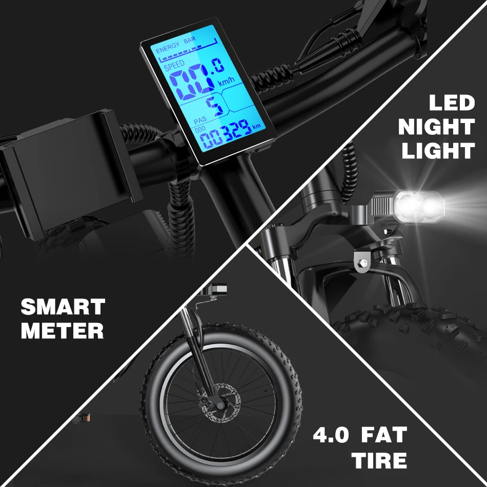 Janobike 2020 Горячая продажа Европа горный жир шины 20 дюймов электрический велосипед 48V