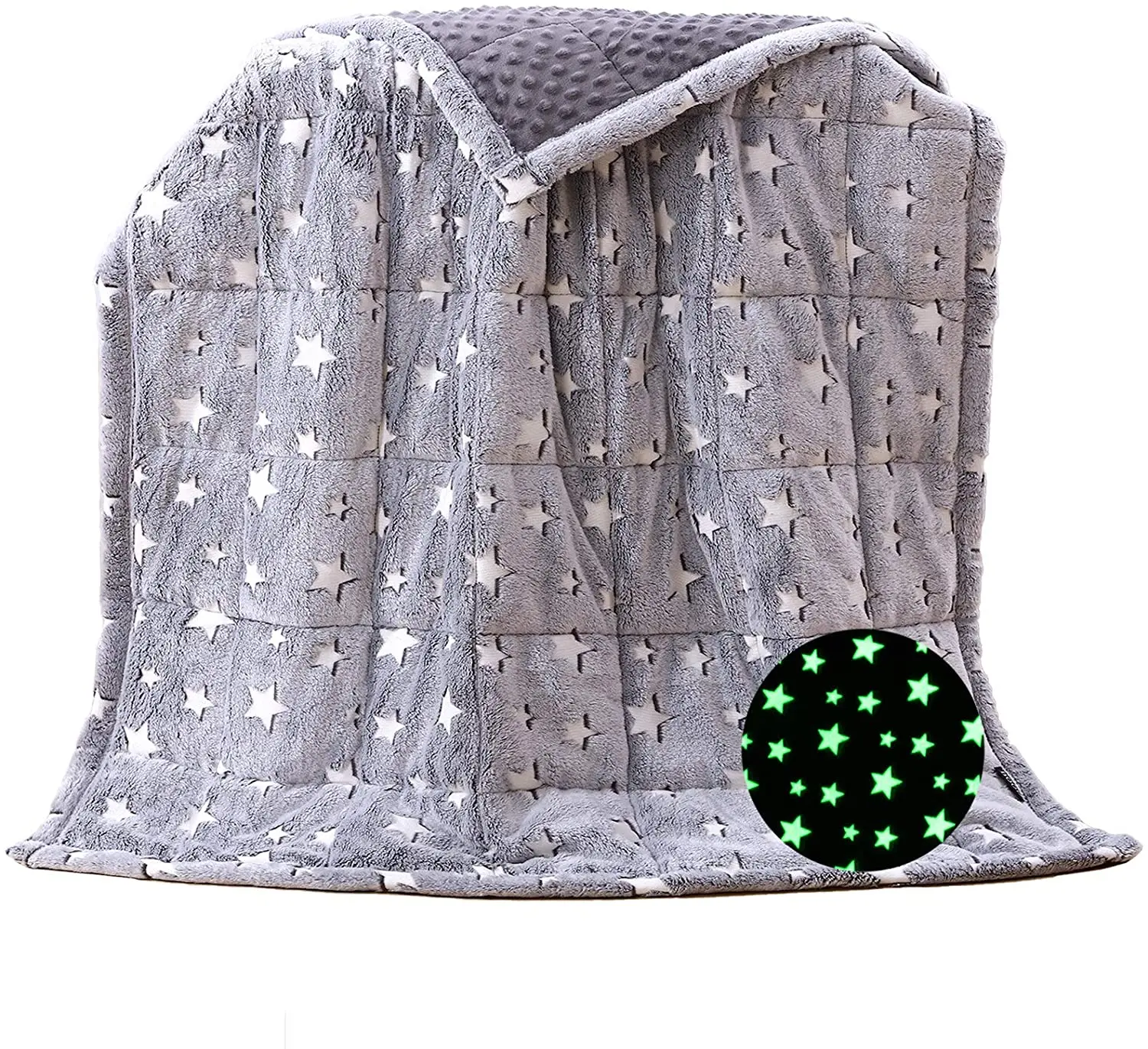 Glow in the dark weighted heavy blanket star design for kids throw blanket