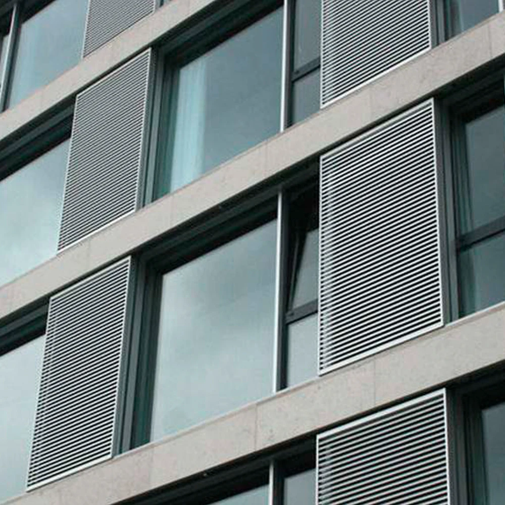 wind driven rain perforamce Double bank louvre window louvres external aluminum louver