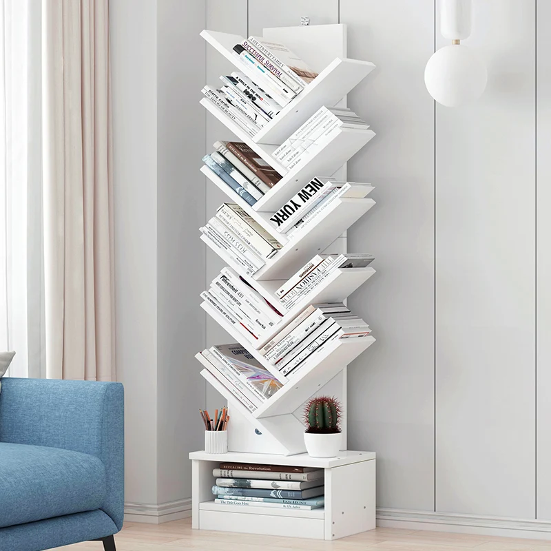 Customized nordic bookshelves wooden bookshelves bookcases for kids rotative bookcase