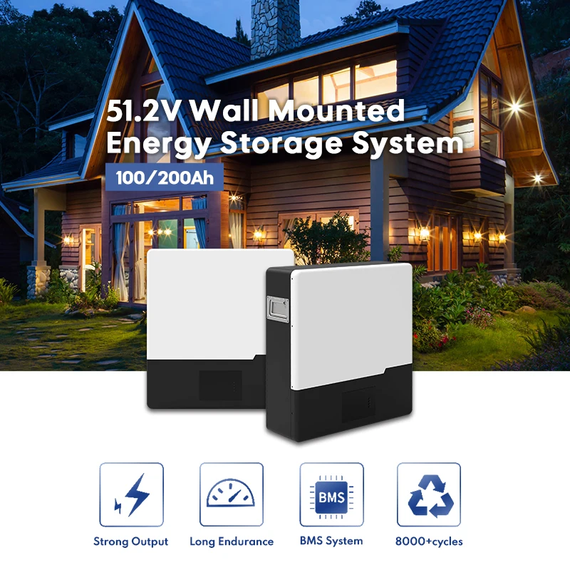 51.2V 100 200Ah wall-mounted  Energy Storage Battery PACK LFP  100AH 200AH 5KW 10KW