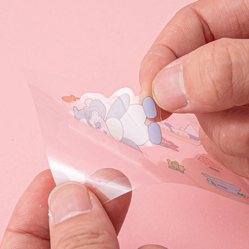 100 Pcs Cartoon Stickers Girls Students Promotional Gifts PET Waterproof Decoration Sticker Set