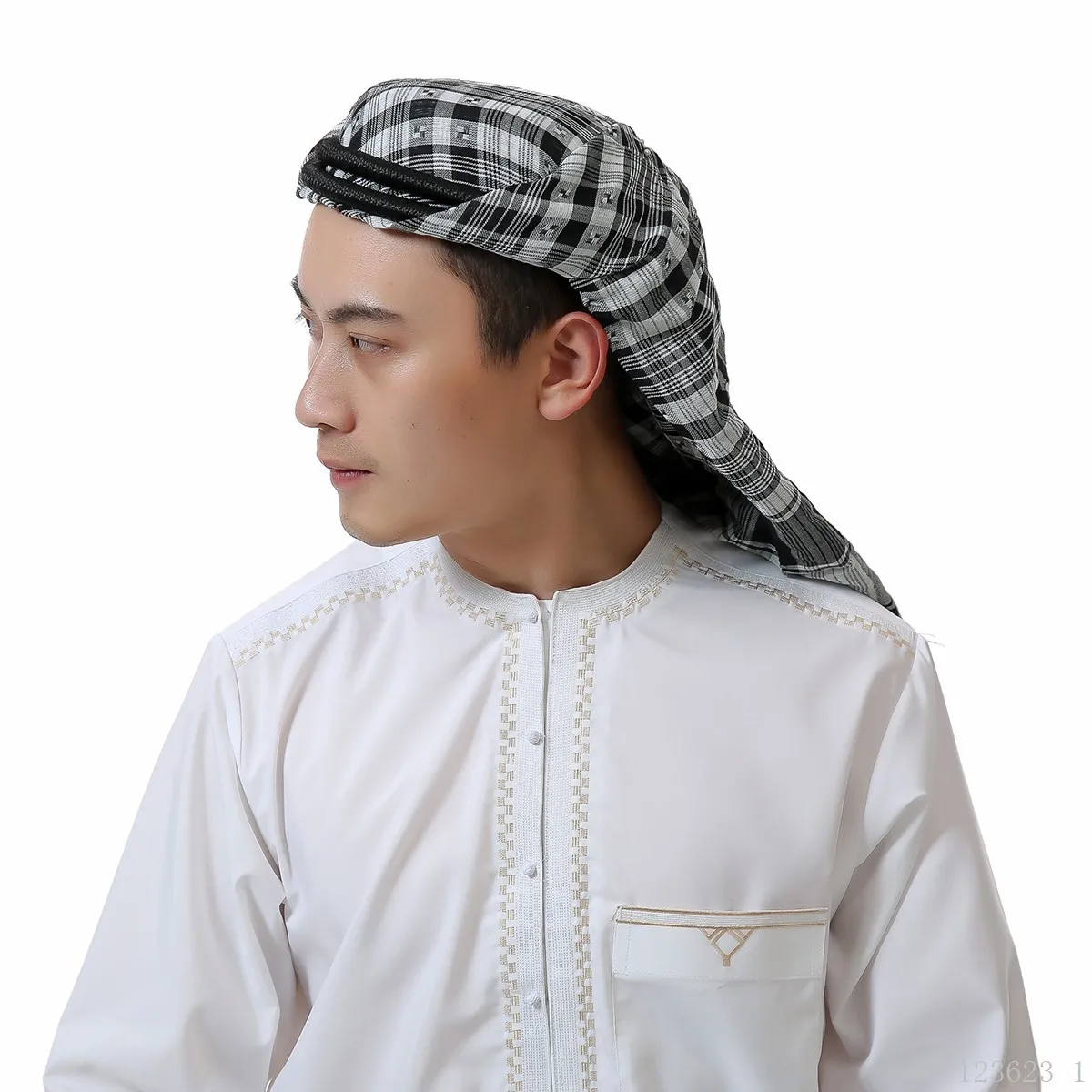 2025 Muslim Men Headwear Keffiyeh Middle East Desert Red Shemagh Wrap Muslim Scarf For Men Muslim Men Head Scarf Suit