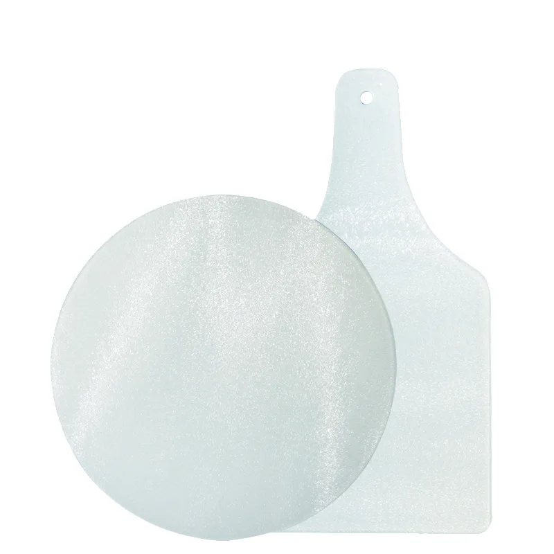 Multi Shaped Personalized Blank Glass Cutting Board DIY Sublimation Rectangle Round Chopping Cutting Board Kitchenware Supplies