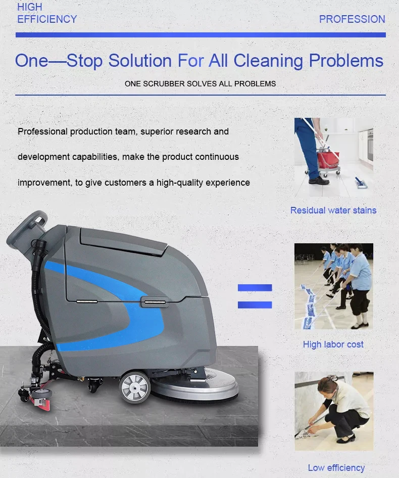 Battery Power Mini Floor Walk Behind Automatic Floor Scrubber Cleaning Machine