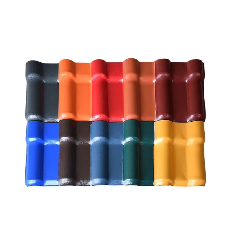 Corrugated Shape Thermal PVC Resin Roof Tile Light Weight Asa Resin Tile With Color Lasting