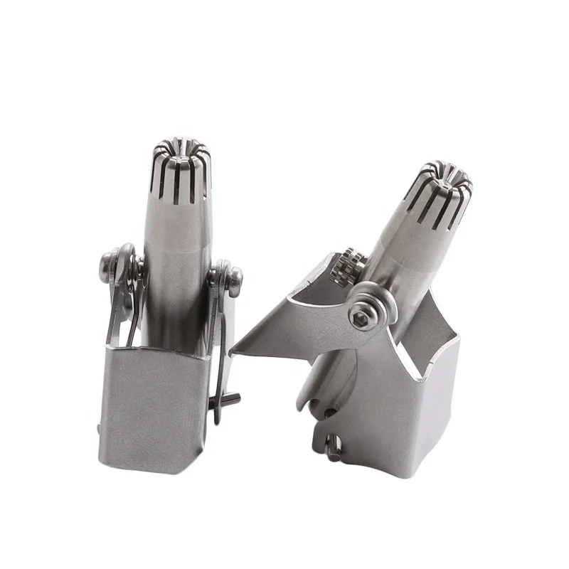 
Silver manual stainless steel nose hair trimmer Battery free and Waterproof for men 