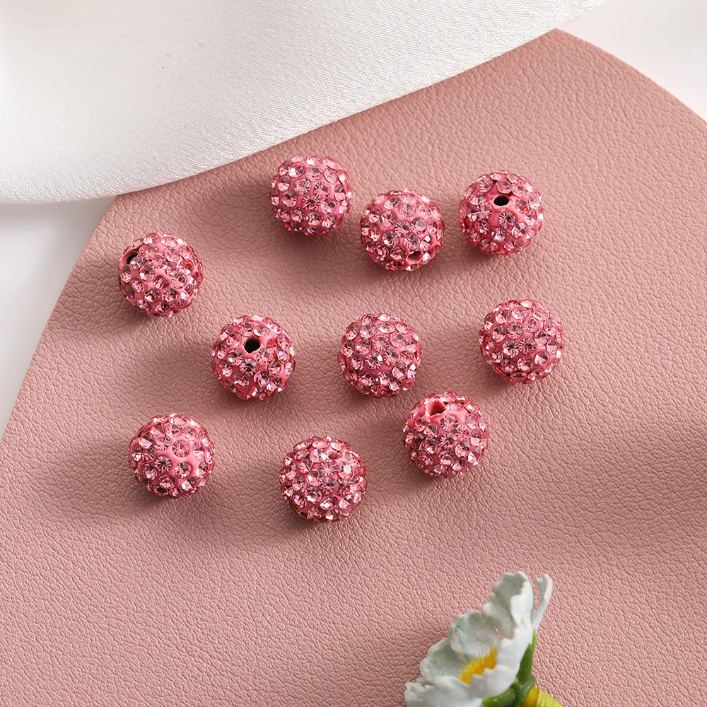 100pcs/bag 10mm Crystal Rhinestone Beads DIY Wholesale round Ceramic Crystal Ball jewelry for Jewelry Making