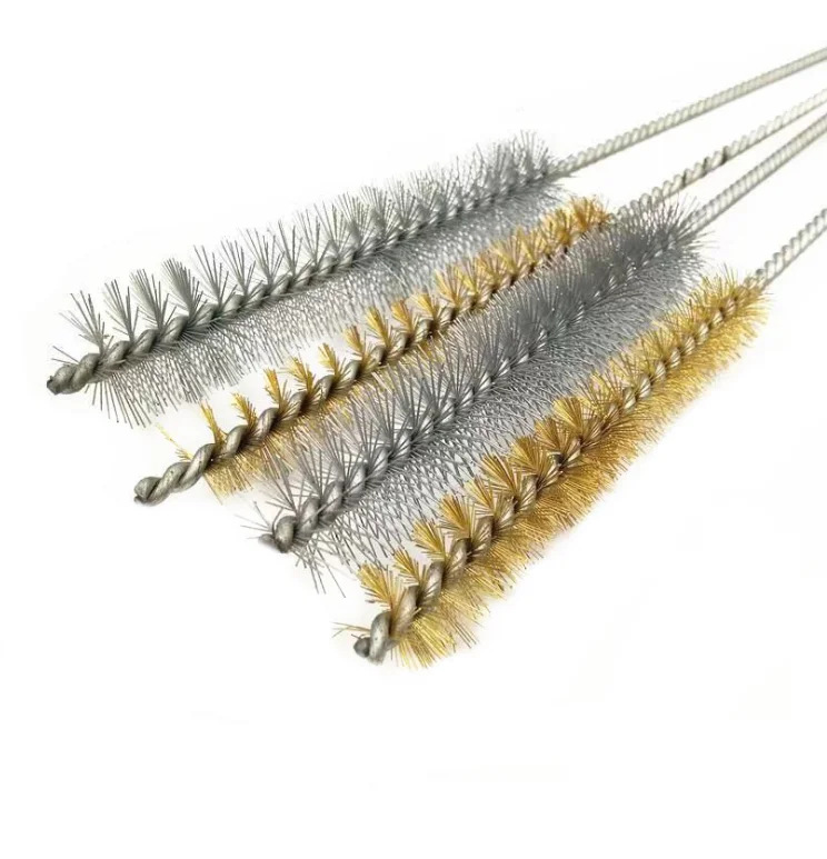 Customized Various Sizes Brass Wire Spiral Twisted Wire Pipe Brushes for Cleaning Metal Tube Holes