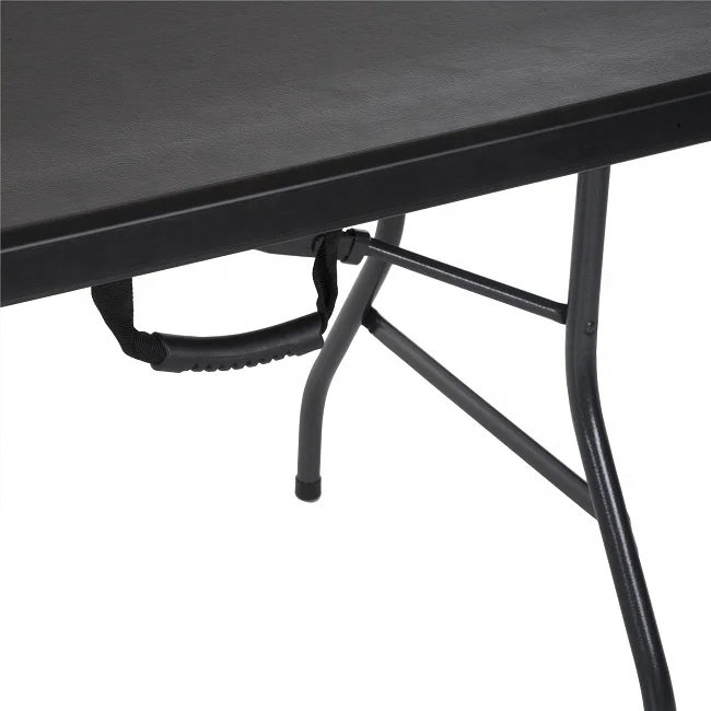 Heavy Duty 8ft 240cm Black 6 foot HDPE Rectangular Center Foldable Laptop Party Plastic Folding Tables Wholesale